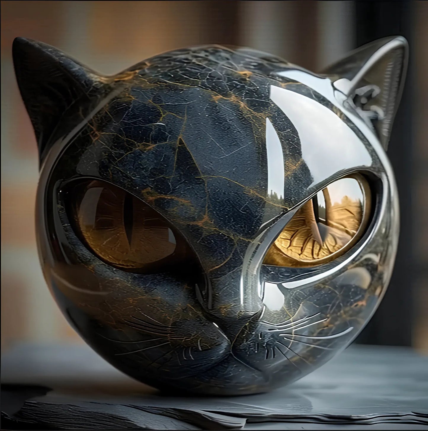 🔥LAST DAY 70% OFF - Stately Residence Accent & Refined Present Masterpiece - Opulent Black Cat Sculpture