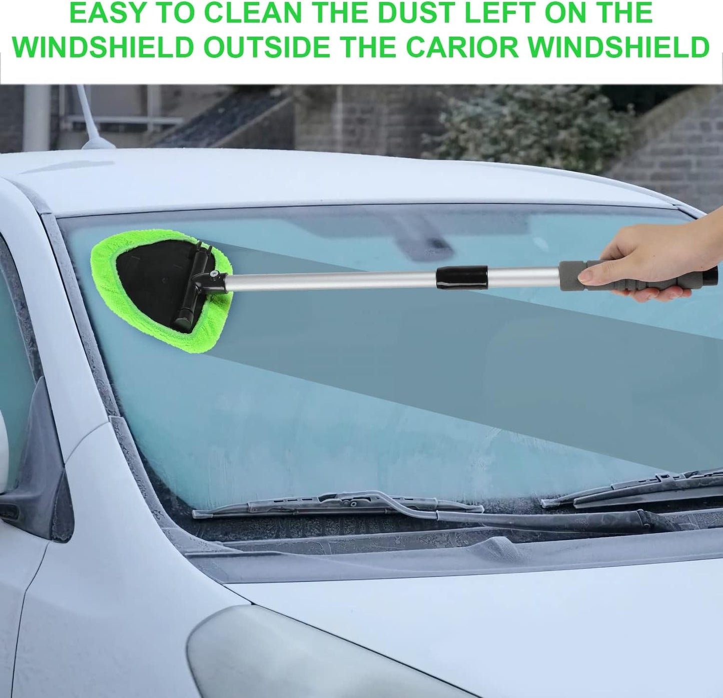 🔥Last Day 70% OFF🔥Microfiber Car Windshield Cleaning Tool with Extendable Handle
