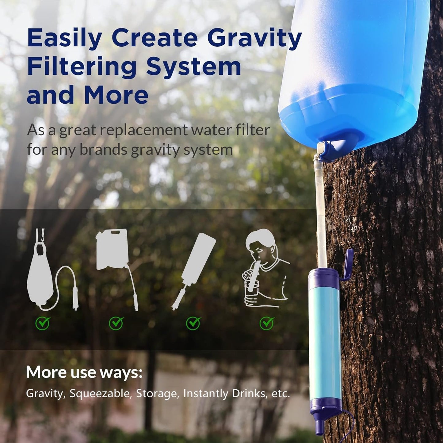 🏆Flash Sale⚡💥Personal Straw Water Filter for Camping, Hiking, Survival, Emergency, Travel,Best gifts