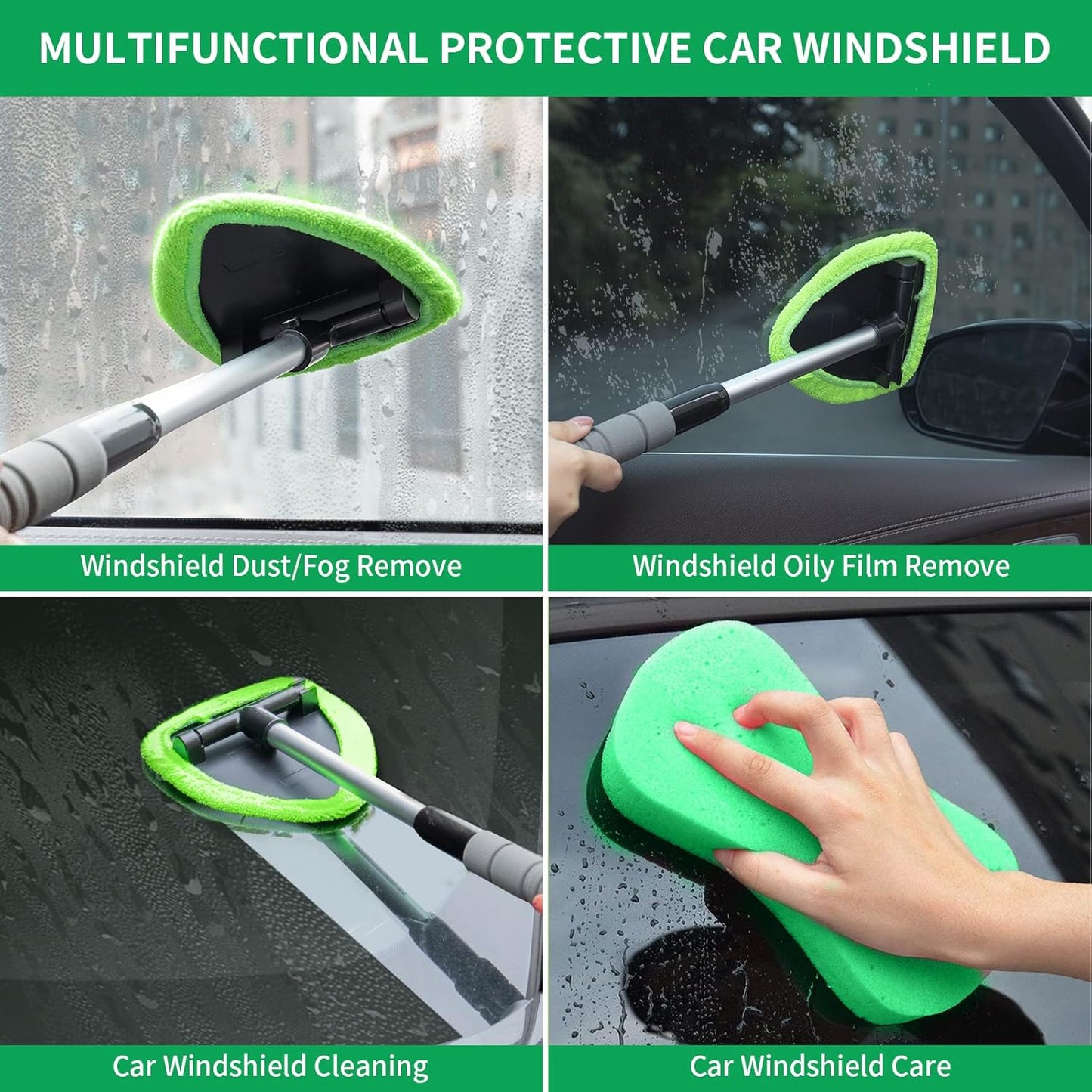 🔥Last Day 70% OFF🔥Microfiber Car Windshield Cleaning Tool with Extendable Handle