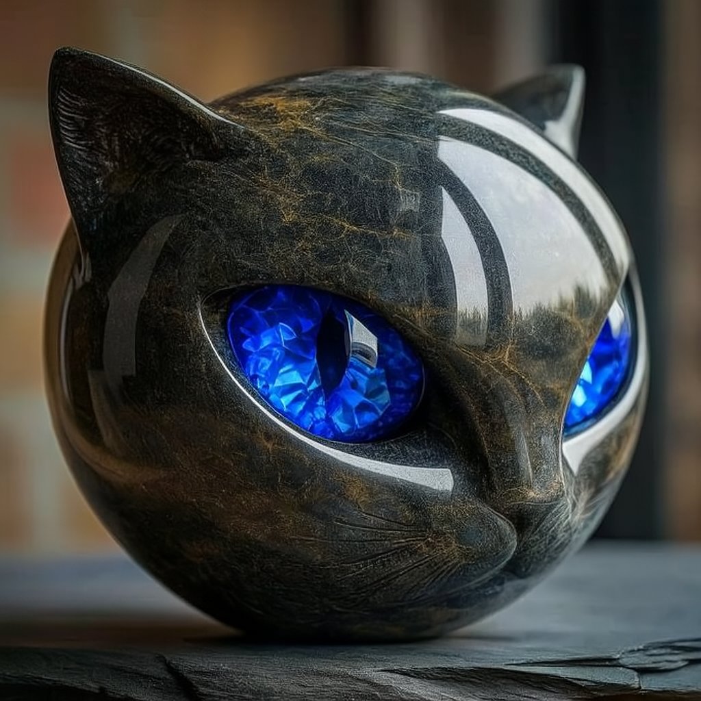 🔥LAST DAY 70% OFF - Stately Residence Accent & Refined Present Masterpiece - Opulent Black Cat Sculpture
