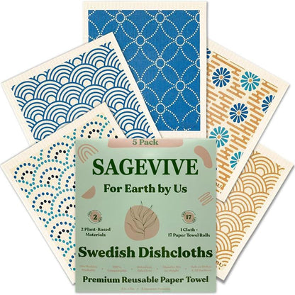 🏆Flash Sale⚡50K+ SOLD! Almost Gone-💥Swedish Dishcloths for Kitchen & Cleaning | 5 Pack