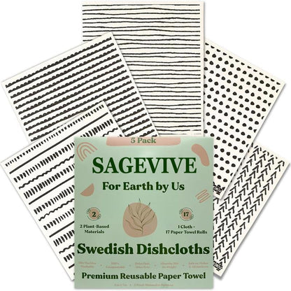 🏆Flash Sale⚡50K+ SOLD! Almost Gone-💥Swedish Dishcloths for Kitchen & Cleaning | 5 Pack