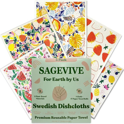 🏆Flash Sale⚡50K+ SOLD! Almost Gone-💥Swedish Dishcloths for Kitchen & Cleaning | 5 Pack