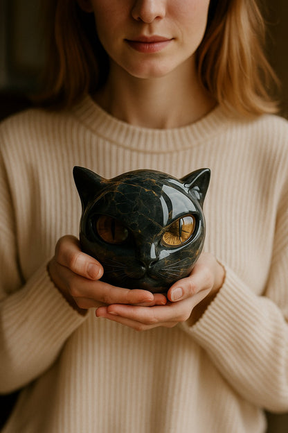 🔥LAST DAY 70% OFF - Stately Residence Accent & Refined Present Masterpiece - Opulent Black Cat Sculpture