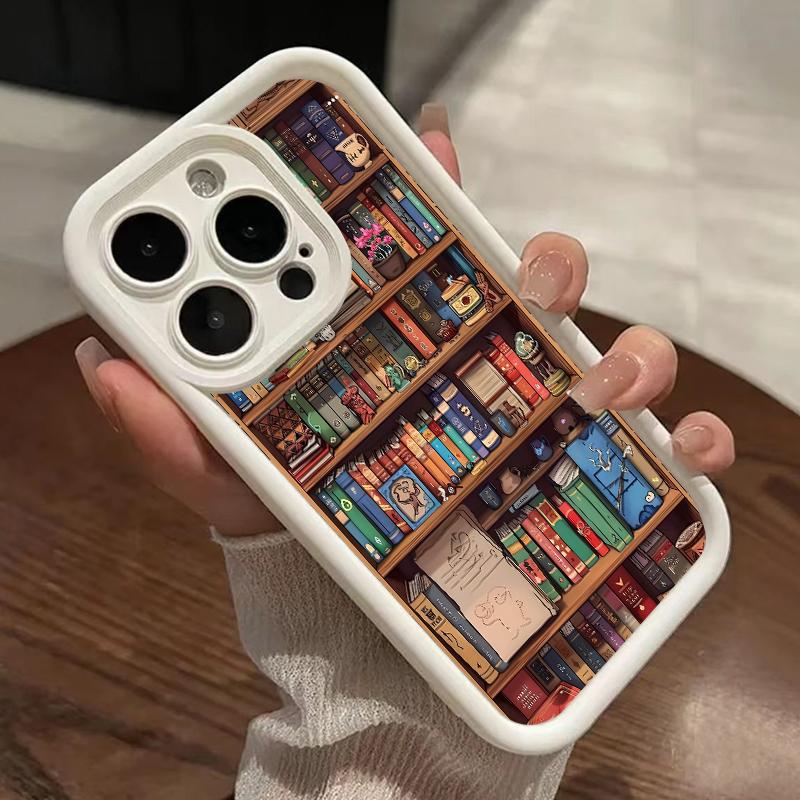 🔥2025 NEW ARRIVAL📚📱Cartoon Bookshelf Pattern TPU Phone Case