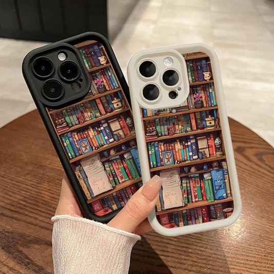 🔥2025 NEW ARRIVAL📚📱Cartoon Bookshelf Pattern TPU Phone Case