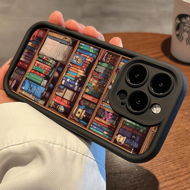🔥2025 NEW ARRIVAL📚📱Cartoon Bookshelf Pattern TPU Phone Case