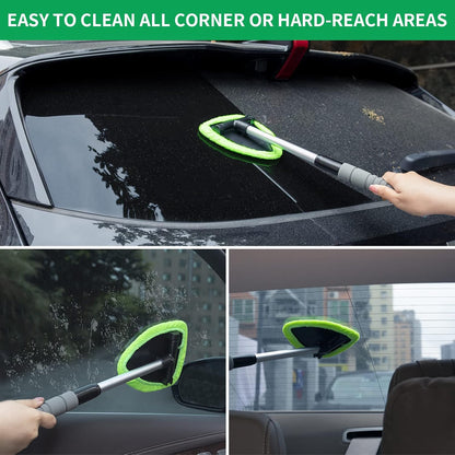 🔥Last Day 70% OFF🔥Microfiber Car Windshield Cleaning Tool with Extendable Handle