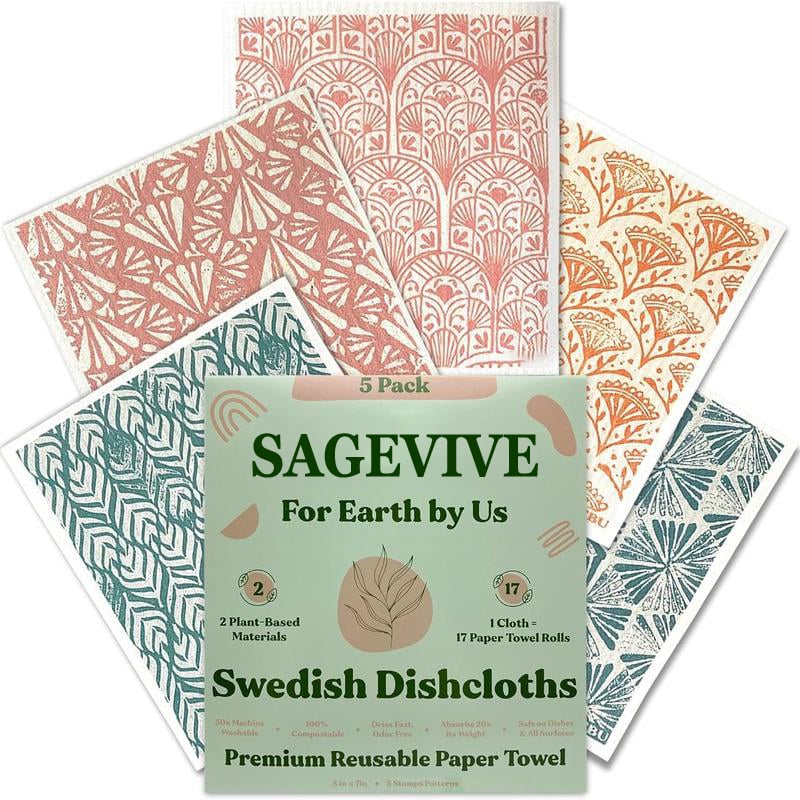 🏆Flash Sale⚡50K+ SOLD! Almost Gone-💥Swedish Dishcloths for Kitchen & Cleaning | 5 Pack