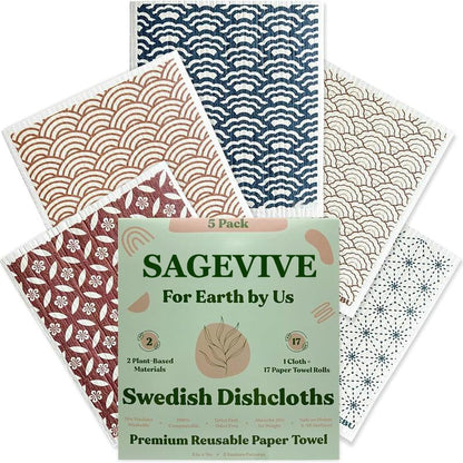 🏆Flash Sale⚡50K+ SOLD! Almost Gone-💥Swedish Dishcloths for Kitchen & Cleaning | 5 Pack