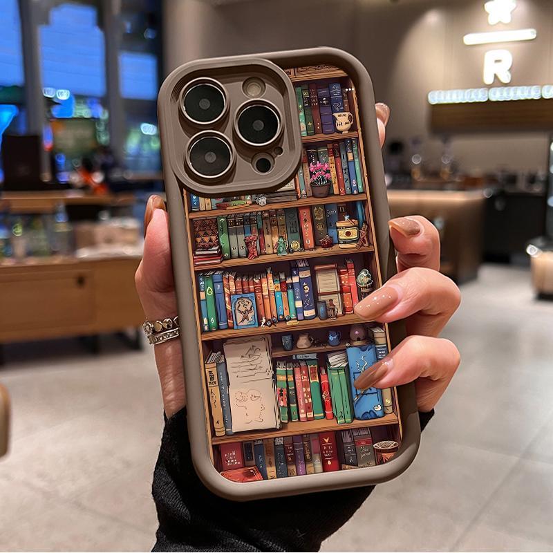 🔥2025 NEW ARRIVAL📚📱Cartoon Bookshelf Pattern TPU Phone Case