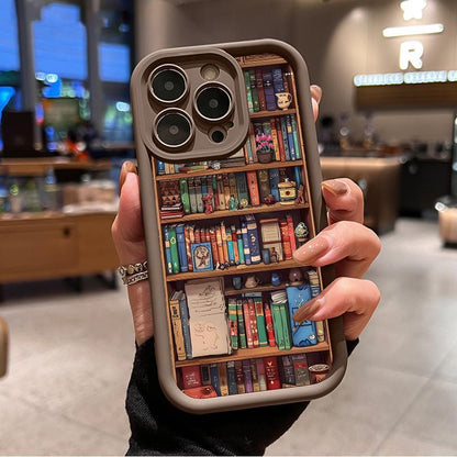 🔥2025 NEW ARRIVAL📚📱Cartoon Bookshelf Pattern TPU Phone Case