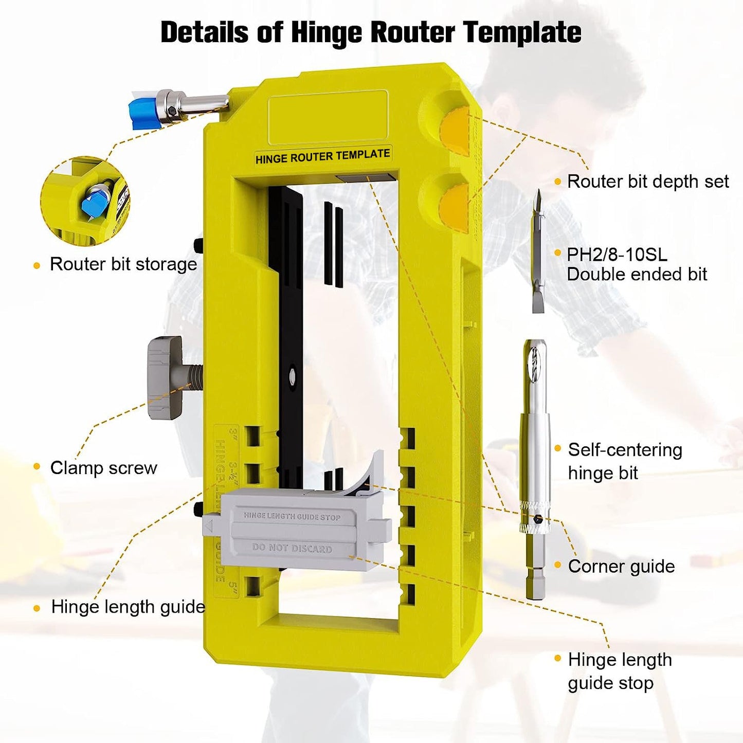 🏆Special offer 55% discount🔥Door Hinge Router Template
