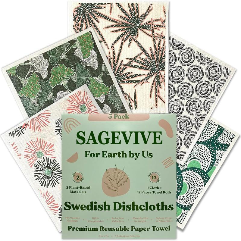 🏆Flash Sale⚡50K+ SOLD! Almost Gone-💥Swedish Dishcloths for Kitchen & Cleaning | 5 Pack