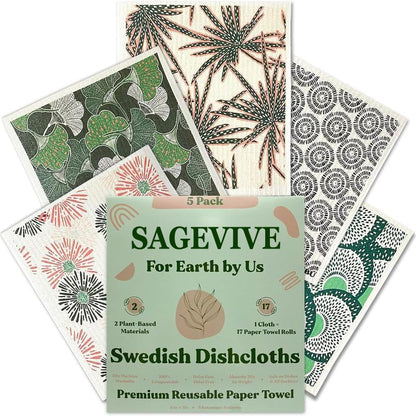 🏆Flash Sale⚡50K+ SOLD! Almost Gone-💥Swedish Dishcloths for Kitchen & Cleaning | 5 Pack