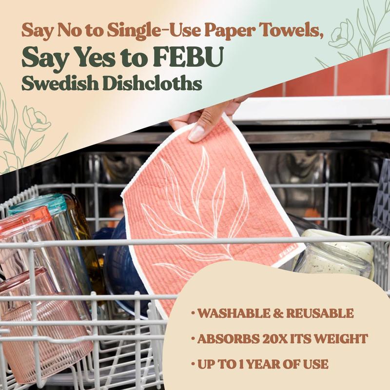 🏆Flash Sale⚡50K+ SOLD! Almost Gone-💥Swedish Dishcloths for Kitchen & Cleaning | 5 Pack