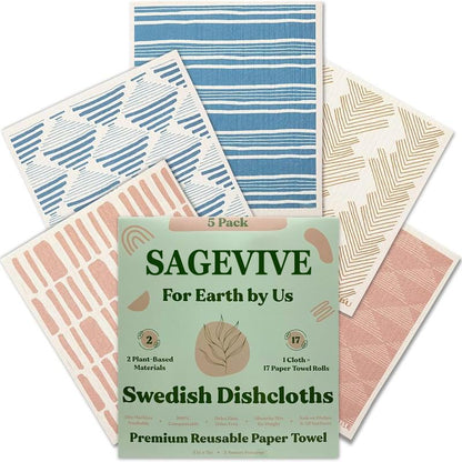 🏆Flash Sale⚡50K+ SOLD! Almost Gone-💥Swedish Dishcloths for Kitchen & Cleaning | 5 Pack