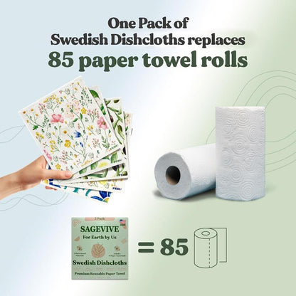 🏆Flash Sale⚡50K+ SOLD! Almost Gone-💥Swedish Dishcloths for Kitchen & Cleaning | 5 Pack