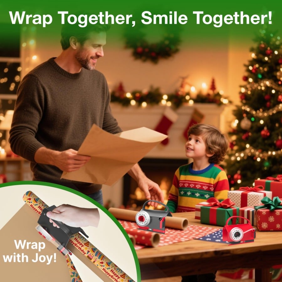 🎅Christmas Pre Sale - 59% OFF🎁Wrapping Paper Cutter & Tape Dispenser