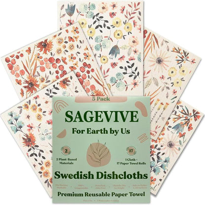 🏆Flash Sale⚡50K+ SOLD! Almost Gone-💥Swedish Dishcloths for Kitchen & Cleaning | 5 Pack